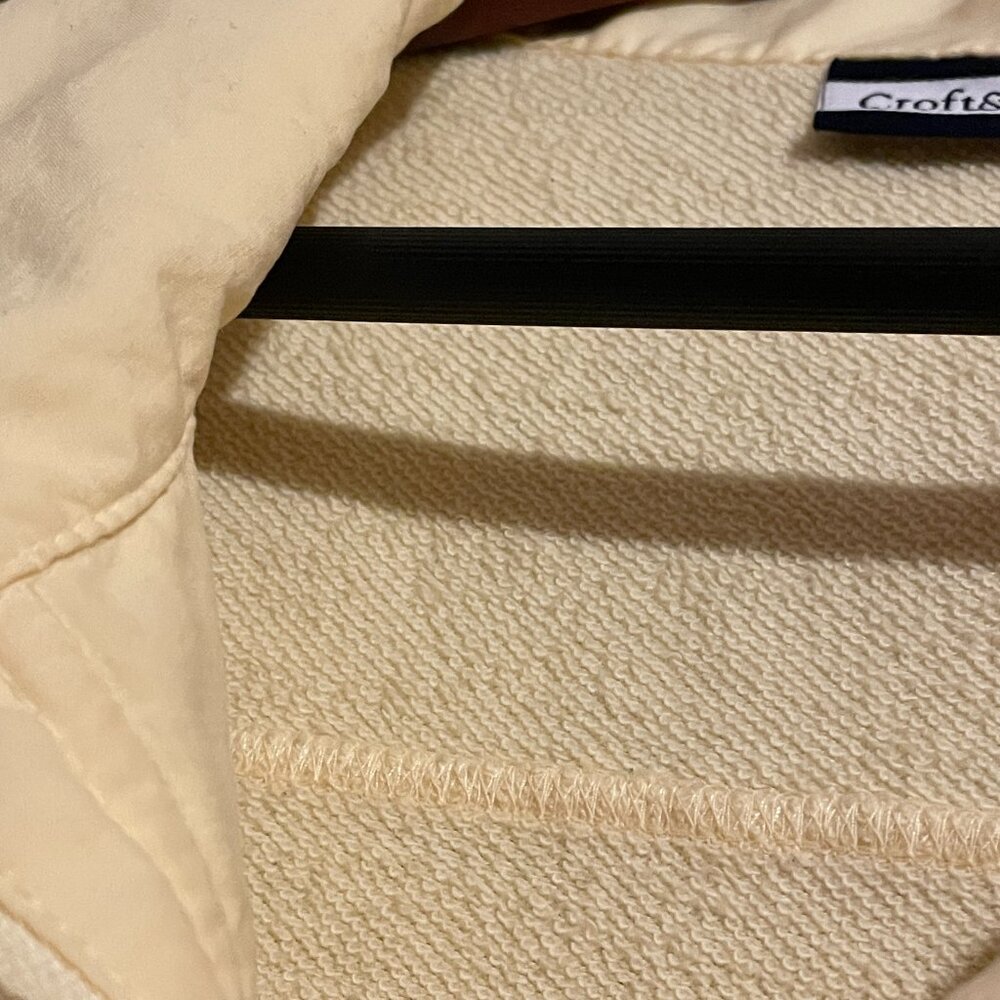 SO SOFT!! Croft & Barrow L Yellow Knit Woven Cotton Zip Button Sweatshirt Jacket - Picture 10 of 15
